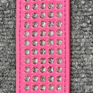 2" Width 20" Crystal Studded Leather Dog Collar New Unused